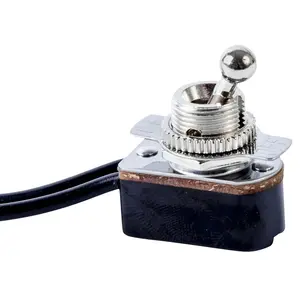 Gardner Bender GSW-125 Toggle Switch, 125/250 VAC, SPST, Lead Wire Terminal, Steel Housing Material, Gray Silver