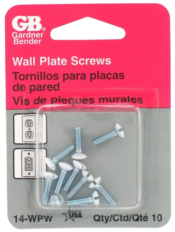 Gardner Bender Screw Kit 1/2 in L Flat Head White - pack of 10 14-WPW
