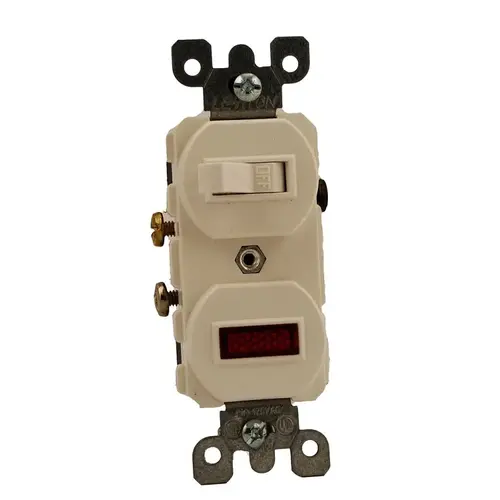 Switch w/ Pilot 15 amps Single Pole Combination White White Switch w/ Pilot 15 amps Single Pole Combination White White