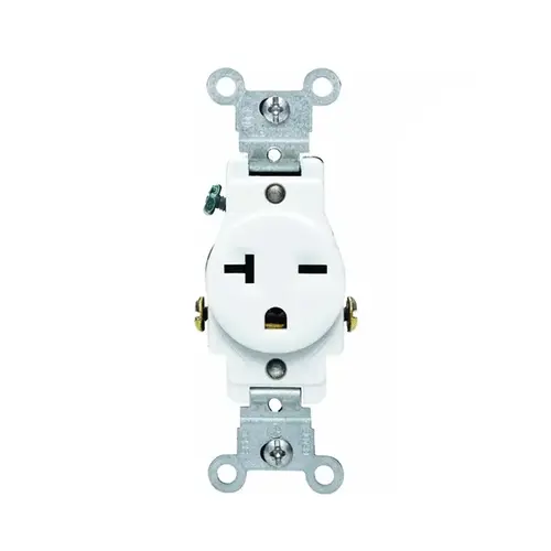 S02-05821-0WS Single Receptacle, 2 -Pole, 250 V, 20 A, White S02-05821-0WS Single Receptacle, 2 -Pole, 250 V, 20 A, White