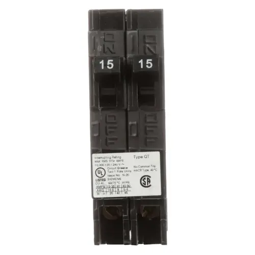 15 Amp Single Pole Type QT Tandem NCL-Circuit Breaker Black 15 Amp Single Pole Type QT Tandem NCL-Circuit Breaker Black