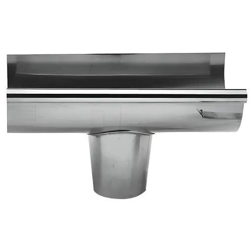 AMERIMAX HOME PRODUCTS DE2653 Gutter End With Drop Outlet, Galvanized, For Use With 5-In. Half Round Gutter Gray Gutter End With Drop Outlet, Galvanized, For Use With 5-In. Half Round Gutter Gray