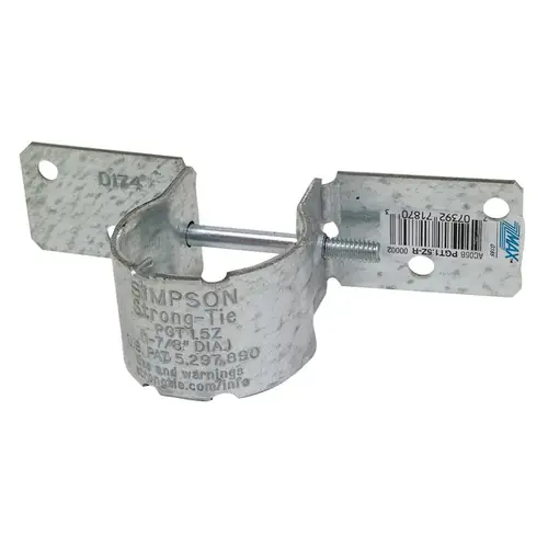 PGT Pipe Grip Tie, 6-1/2 in W, 12 ga Thick Material, Steel, ZMAX PGT Pipe Grip Tie, 6-1/2 in W, 12 ga Thick Material, Steel, ZMAX