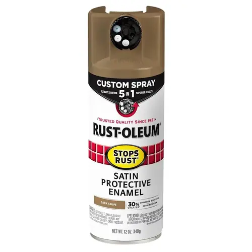 Rust Preventative Spray Paint, Satin, Dark Taupe, 12 oz, Can Rust Preventative Spray Paint, Satin, Dark Taupe, 12 oz, Can