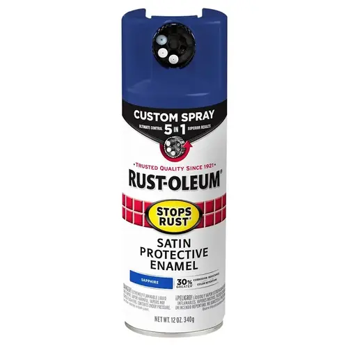 Rust Preventative Spray Paint, Satin, Sapphire, 12 oz, Can Rust Preventative Spray Paint, Satin, Sapphire, 12 oz, Can
