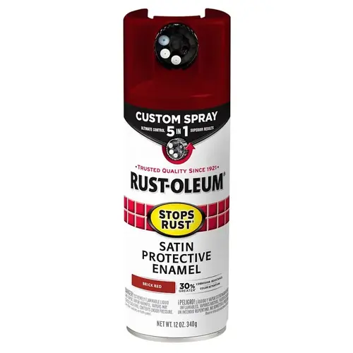 Rust Preventative Spray Paint, Satin, Brick Red, 12 oz, Can Rust Preventative Spray Paint, Satin, Brick Red, 12 oz, Can