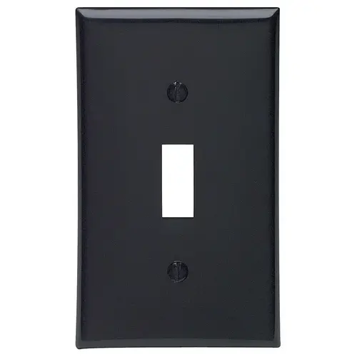 Wallplate, 4-1/2 in L, 2-3/4 in W, 1 -Gang, Nylon, Black, Smooth Wallplate, 4-1/2 in L, 2-3/4 in W, 1 -Gang, Nylon, Black, Smooth