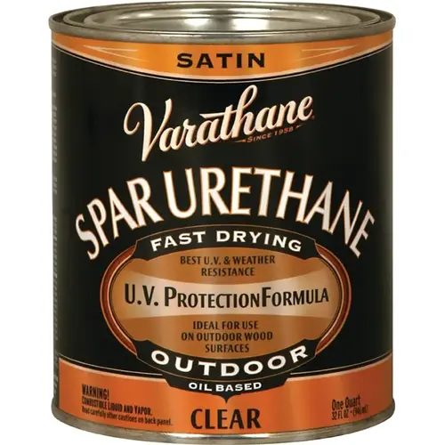 Spar Urethane Premium Satin Clear Oil-Based 1 qt Clear - pack of 2 Spar Urethane Premium Satin Clear Oil-Based 1 qt Clear - pack of 2