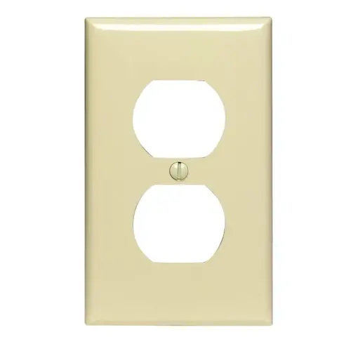 80703-I Receptacle Wallplate, 4-1/2 in L, 2-3/4 in W, Standard, 1 -Gang, Nylon, Ivory, Surface Mounting