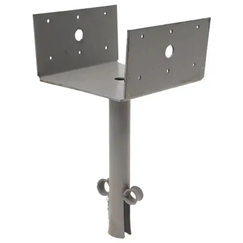 Elevated Post Base, Galvanized Steel, 12 Gauge, 6 x 6-In. Gray Elevated Post Base, Galvanized Steel, 12 Gauge, 6 x 6-In. Gray