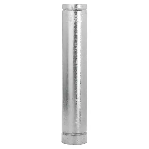 Round Gas Vent Pipe 4" D X 24" L Aluminum/Galvanized Steel Silver Chrome