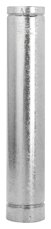 SELKIRK 104024 Round Gas Vent Pipe 4" D X 24" L Aluminum/Galvanized Steel Silver Chrome
