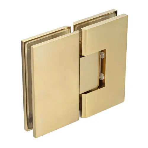 Taiga Standard Duty 180 degree Glass-Glass Hinge - Brushed Brass PVD Taiga Standard Duty 180 degree Glass-Glass Hinge - Brushed Brass PVD
