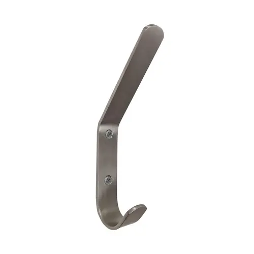 Coat and Hat Hook, 2-1/2 in (64 mm) Length - Brushed Stainless Steel, 