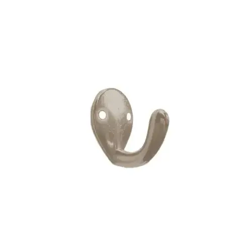 Coat and Hat Hook, 1-1/4 in (32 mm) Length - Matte Nickel, Coat and Hat Hook, 1-1/4 in (32 mm) Length - Matte Nickel,
