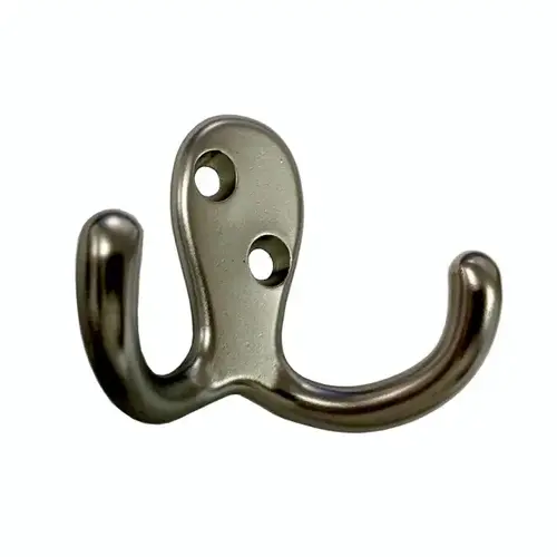 Double wardrobe hook polybagged w/screws Matt Nickel Double wardrobe hook polybagged w/screws Matt Nickel