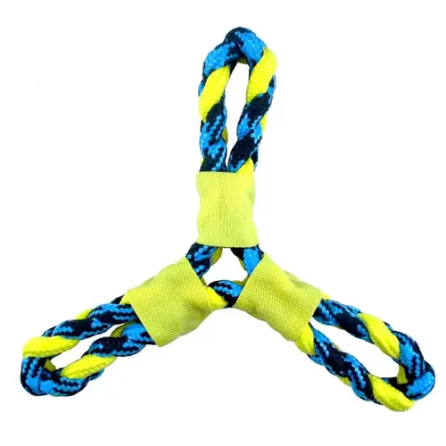 Dog Toy, Fetch, Toss, Tug Toy, Paracord Rope Twisted Tri-Flyer, Yellow Dog Toy, Fetch, Toss, Tug Toy, Paracord Rope Twisted Tri-Flyer, Yellow