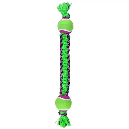 Pet Park Blvd Rope Toy, Double Ball Paracord, Woven, Green Pet Park Blvd Rope Toy, Double Ball Paracord, Woven, Green