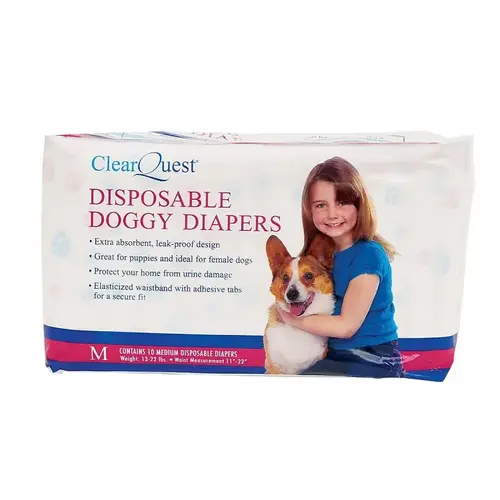 Disposable Medium Doggy Diapers, 11 to 22 in W Disposable Medium Doggy Diapers, 11 to 22 in W