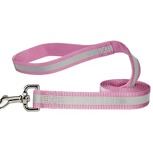 Reflective Dog Lead, 4 ft L, 5/8 in W, Nylon Line, Pink, Fastening Method: Swivel Clip Reflective Dog Lead, 4 ft L, 5/8 in W, Nylon Line, Pink, Fastening Method: Swivel Clip