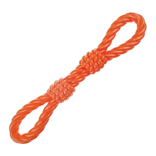 Dog Toy, Double Fist Tug, Thermoplastic Rubber, Orange Dog Toy, Double Fist Tug, Thermoplastic Rubber, Orange