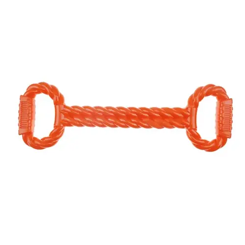 Infinity Dog Toy, Tug with Handle, Thermoplastic Rubber, Orange Infinity Dog Toy, Tug with Handle, Thermoplastic Rubber, Orange