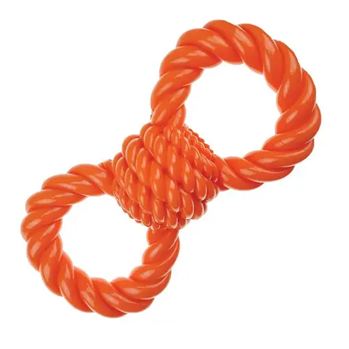 Dog Toy, Figure 8, Thermoplastic Rubber, Orange Dog Toy, Figure 8, Thermoplastic Rubber, Orange