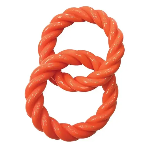 Dog Toy, 2-Ring, Thermoplastic Rubber, Orange Dog Toy, 2-Ring, Thermoplastic Rubber, Orange