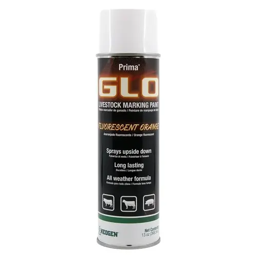 Ideal Prima 043- Spray-On Glo Livestock Mark Paint, Orange, 12, Case Ideal Prima 043- Spray-On Glo Livestock Mark Paint, Orange, 12, Case