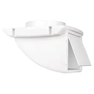 National Brand Alternative SDV4WXZW Dryer Vent Cap, 4 in Duct, Plastic, White