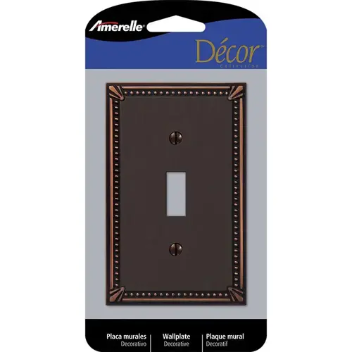 Switch Wallplate, 1 -Gang, Metal, Aged Bronze - pack of 4 Switch Wallplate, 1 -Gang, Metal, Aged Bronze - pack of 4