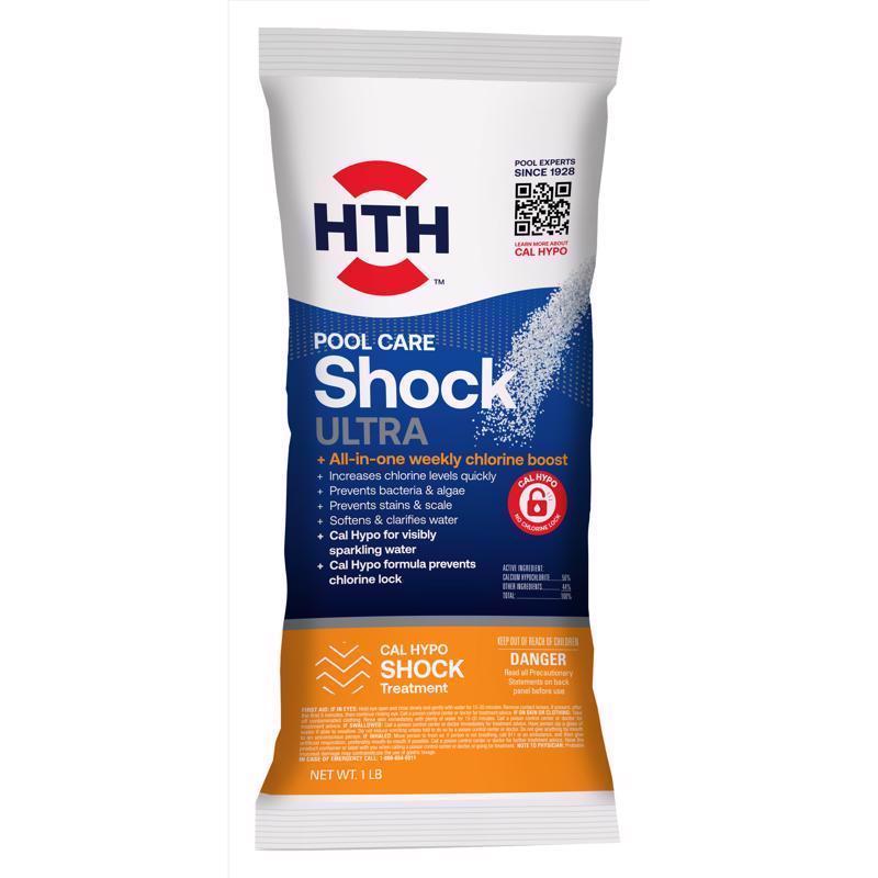 HTH 52039 Ultimate 52027 Shock Treatment, Powder, Chlorine-Like, 1 lb Pouch White