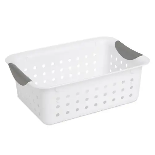 Ultra Storage Basket, 0.9 cu-ft Capacity, Plastic, White Ultra Storage Basket, 0.9 cu-ft Capacity, Plastic, White