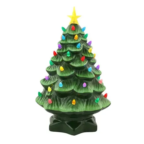 Indoor Christmas Decor LED Multicolored Nostalgic Tree Multicolored Green