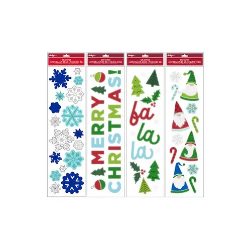 Indoor Christmas Decor Multicolored Window Clings Multicolored