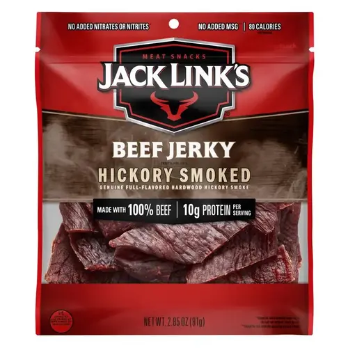 Beef Jerky Jack Link's Hickory Smoked 2.85 oz Pegged - pack of 8 Beef Jerky Jack Link's Hickory Smoked 2.85 oz Pegged - pack of 8