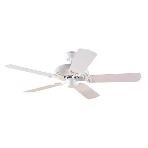 Sea Air Series Ceiling Fan, 5-Blade, White Housing, White Blade, 52 in Sweep, Plastic Blade, 3-Speed