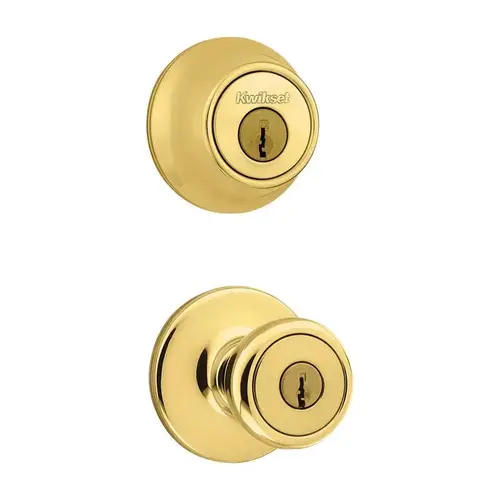 Entry Lock and Single Cylinder Deadbolt Tylo Polished Brass ANSI/BHMA Grade 3 1-3/4" Polished Brass Entry Lock and Single Cylinder Deadbolt Tylo Polished Brass ANSI/BHMA Grade 3 1-3/4" Polished Brass