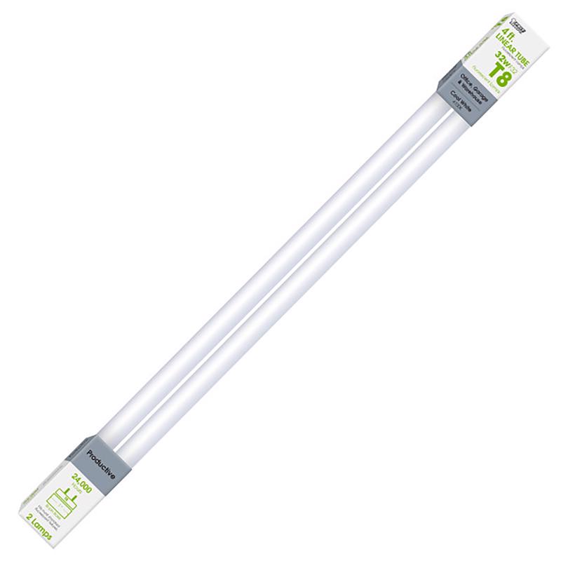 Feit Electric F32T8/941/2 Fluorescent Bulb Legacy Bulb 32 W T8 1" D X 47.6" L Cool White Linear 4100 K White Pair