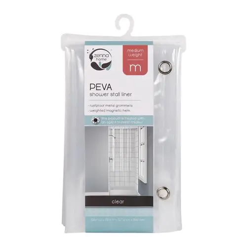 Shower Stall Liner, 78 in L, 54 in W, PEVA, Clear