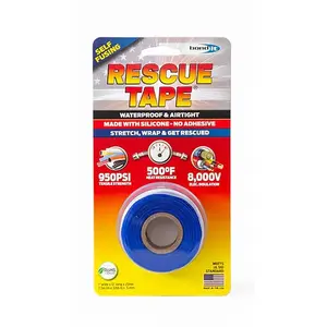 Harbor RT12012BBU Pipe Repair Tape, 12 ft L, 1 in W, Blue