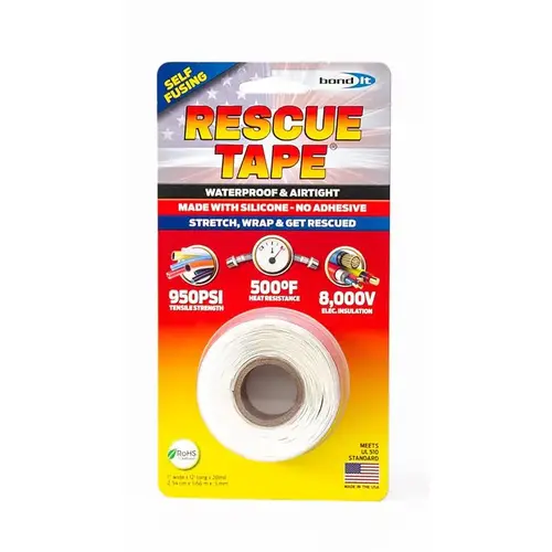 Silicone Tape White 1" W X 12 ft. L White