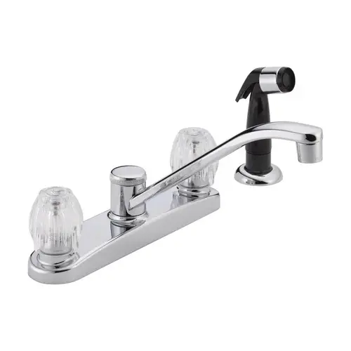 Kitchen Faucet Two Handle Chrome Side Sprayer Included Chrome Kitchen Faucet Two Handle Chrome Side Sprayer Included Chrome