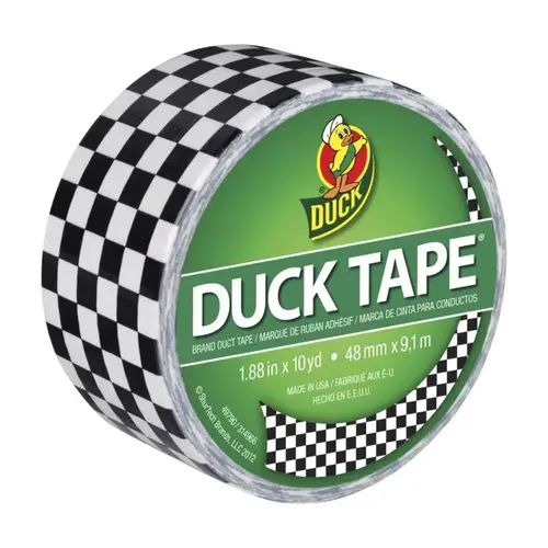 Duct Tape 1.88" W X 10 yd L Black/White Checker Black/White