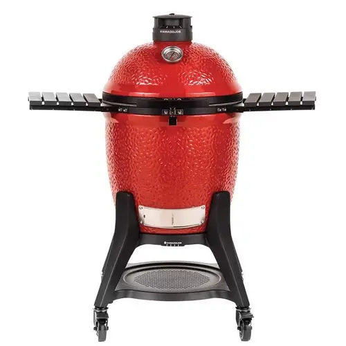 Classic III Charcoal Grill, Red, Side Shelf Included: Yes, Ceramic Body