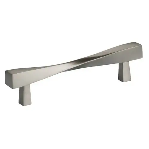 4-5/8" Center to Center Modern Twisted Cabinet Pull Satin Nickel Finish 4-5/8" Center to Center Modern Twisted Cabinet Pull Satin Nickel Finish