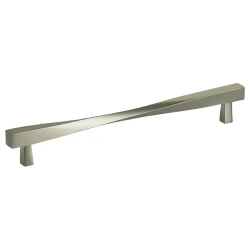 8-5/8" Center to Center Modern Twisted Cabinet Pull Satin Nickel Finish 8-5/8" Center to Center Modern Twisted Cabinet Pull Satin Nickel Finish