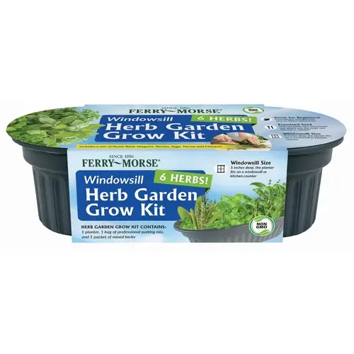 Herb Garden Kit Windowsill 1 Cells 5" H X 9" W X 4" L Gray Herb Garden Kit Windowsill 1 Cells 5" H X 9" W X 4" L Gray