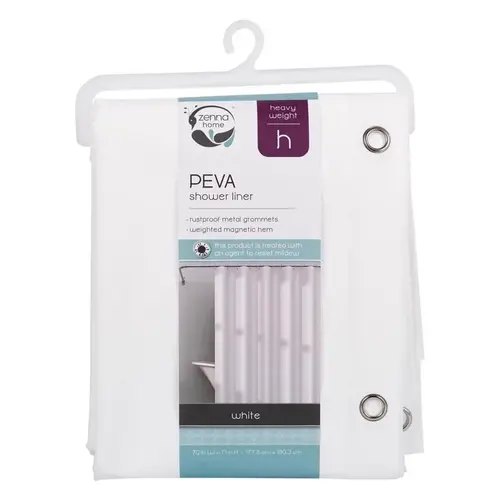 Shower Curtain Liner 72" H X 70" W White Solid PEVA White Shower Curtain Liner 72" H X 70" W White Solid PEVA White