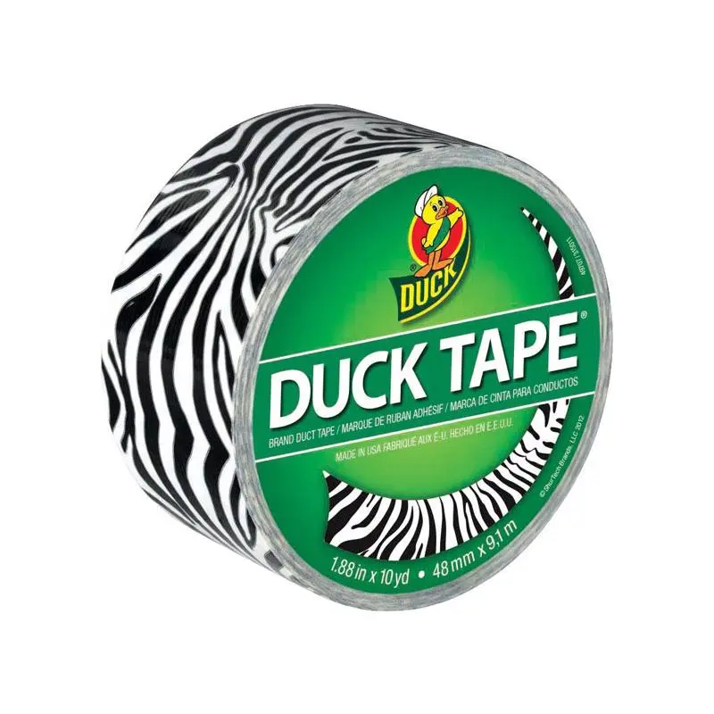 DUCK Duct Tape 10 yd L 1.88 in W Vinyl Backing Zebra Print 1398132 DUCK Duct Tape 10 yd L 1.88 in W Vinyl Backing Zebra Print 1398132